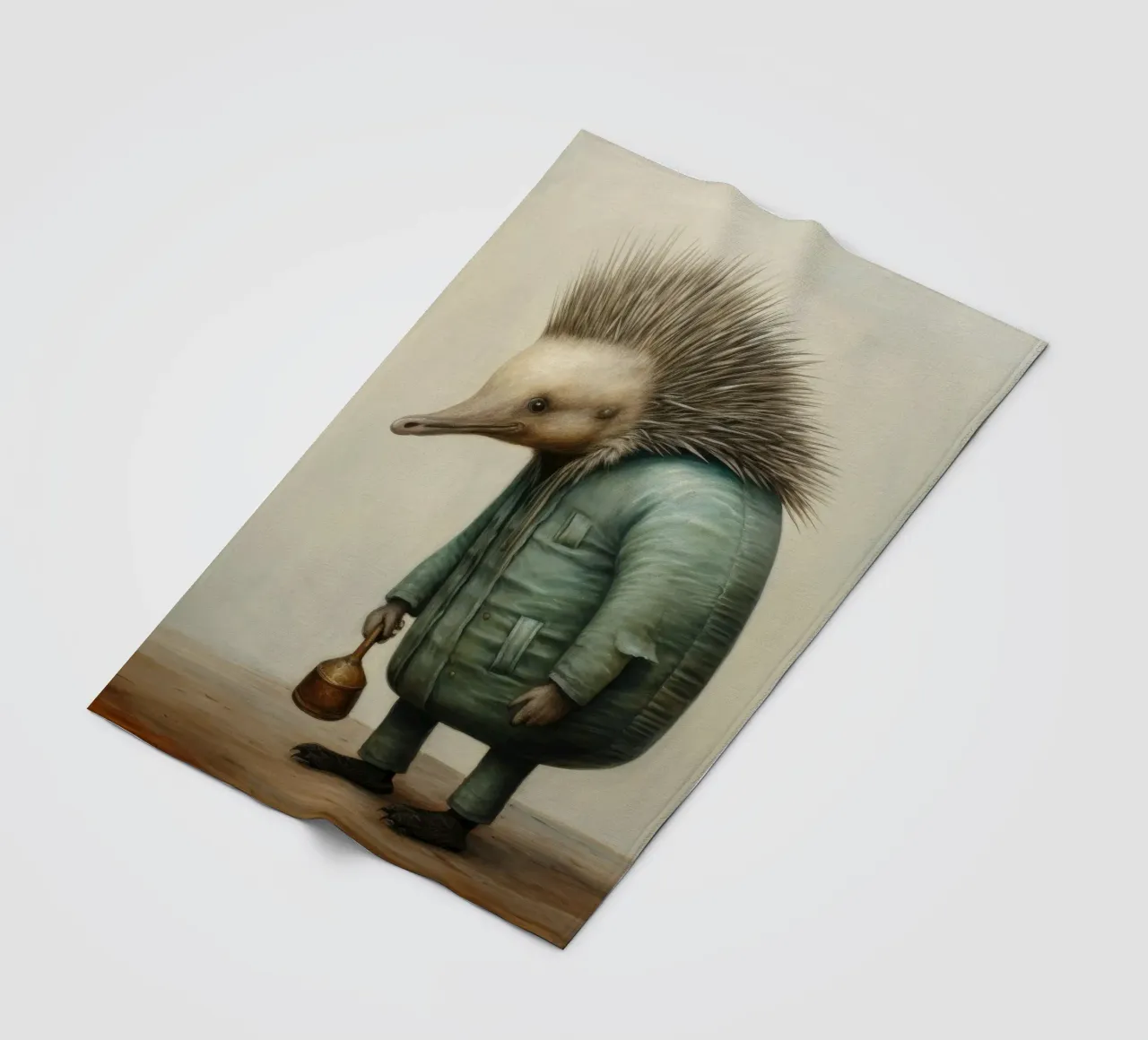 Echidna minimale 2 coperta in pile da Minimal Animal Art