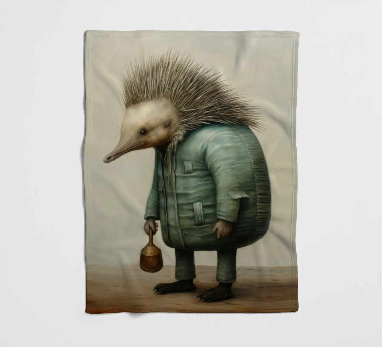 Echidna minimale 2 coperta in pile da Minimal Animal Art