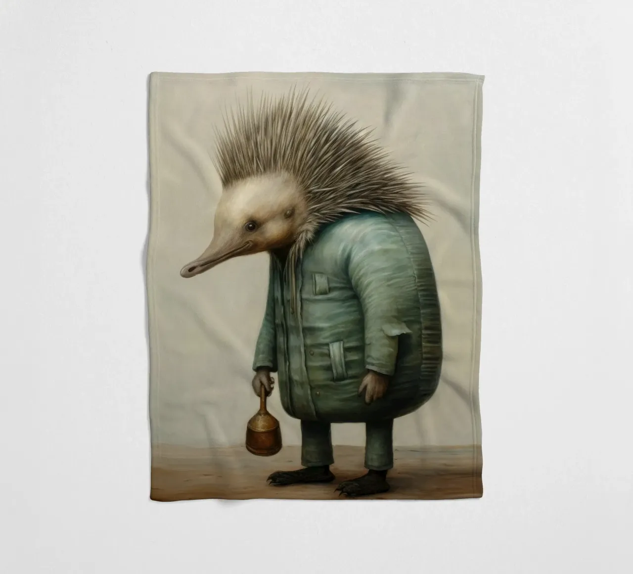 Echidna minimale 2 coperta in pile da Minimal Animal Art