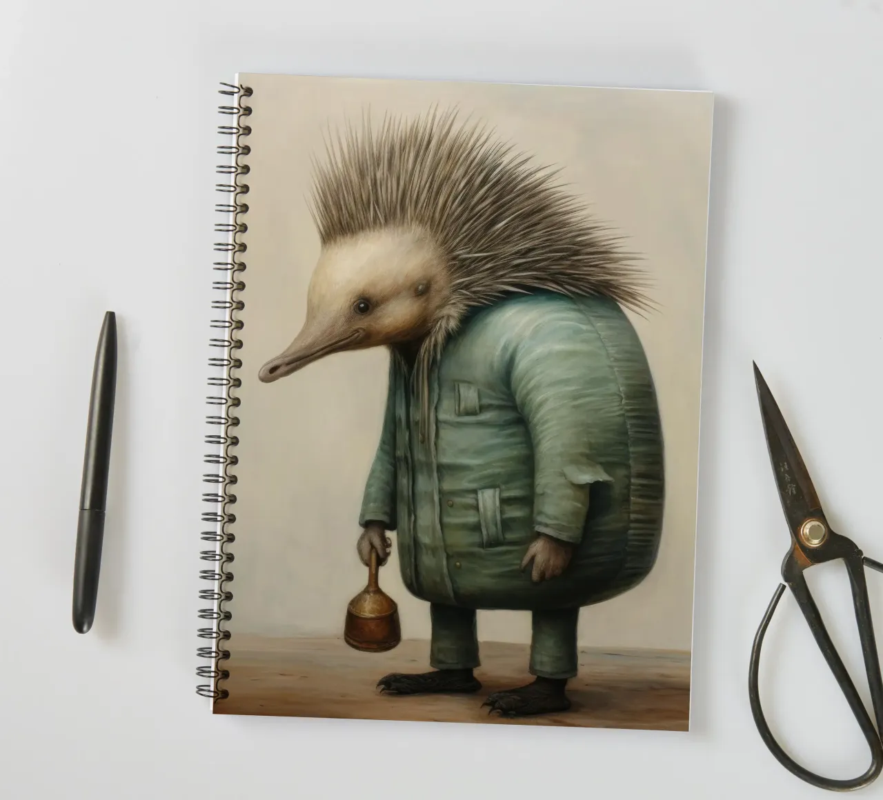 Minimal Echidna 2 spiral notebook by Minimal Animal Art