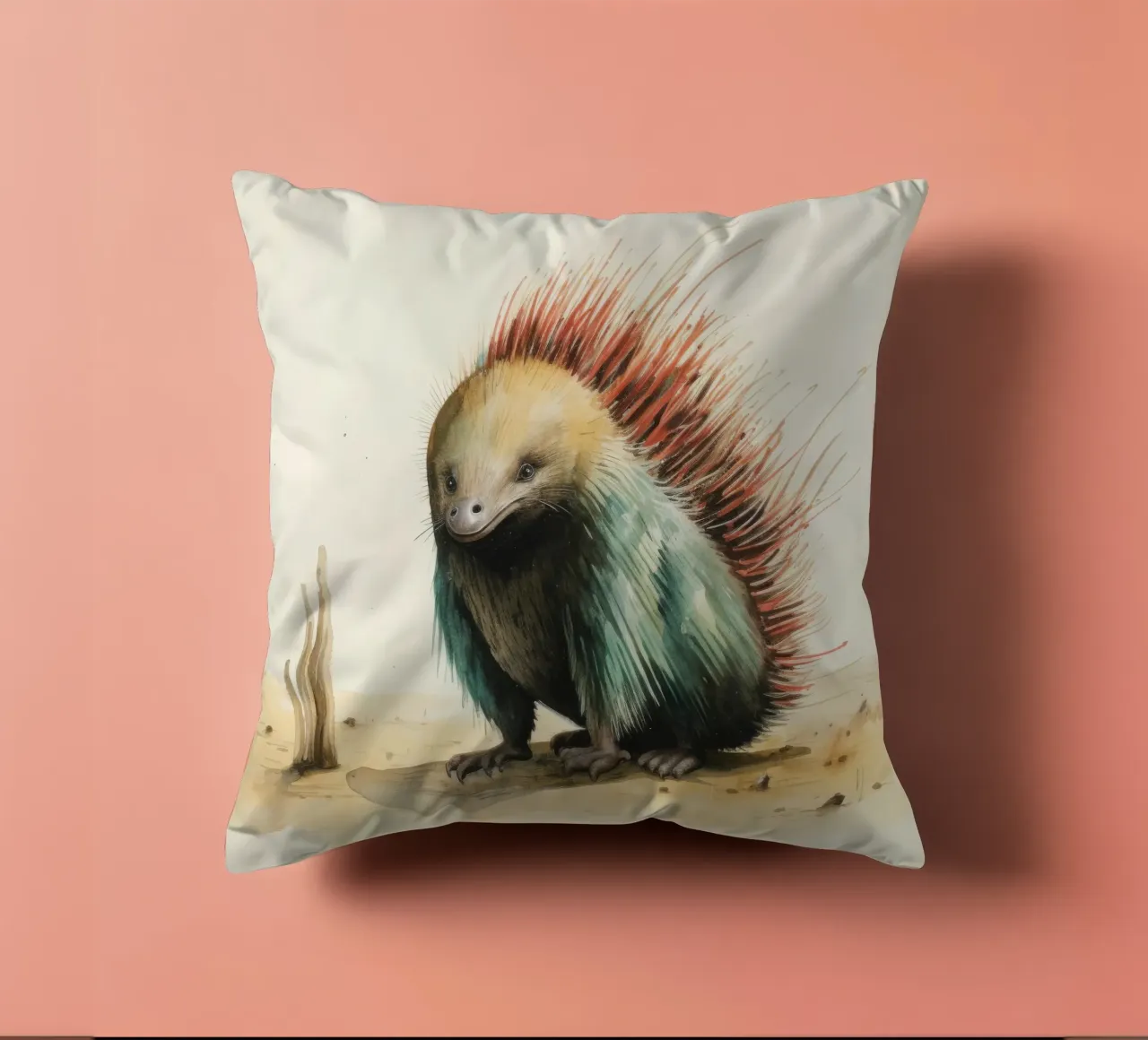 Echidna minimale 3 cuscino da Minimal Animal Art
