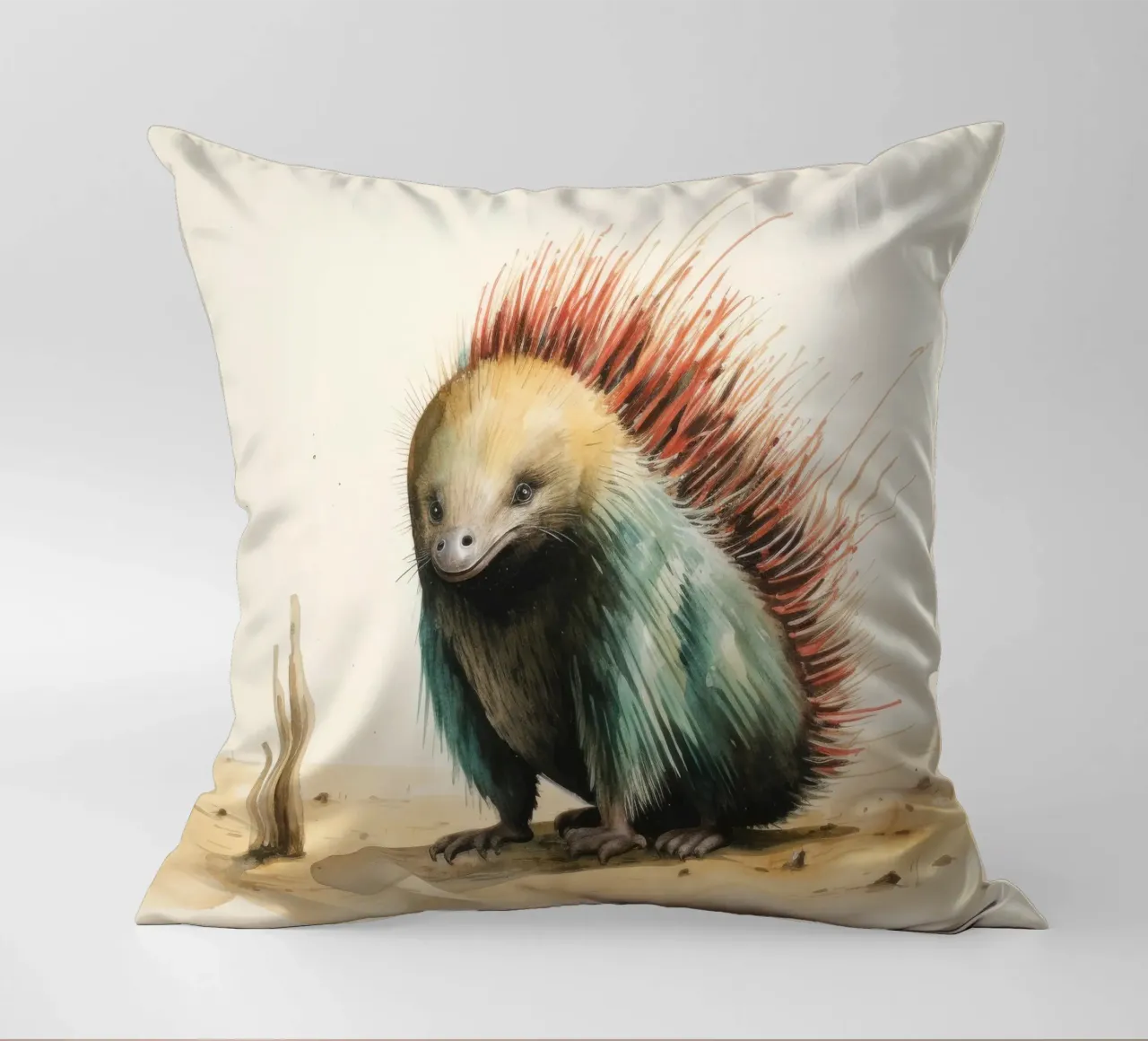 Echidna minimale 3 cuscino da Minimal Animal Art