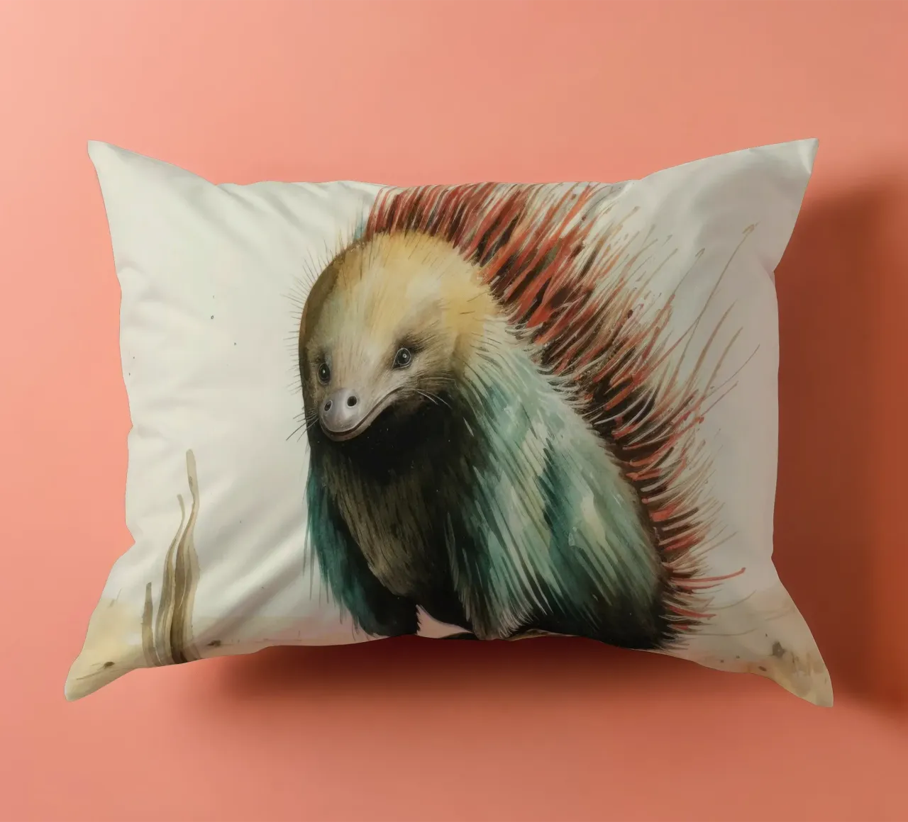 Echidna minimale 3 cuscino da Minimal Animal Art