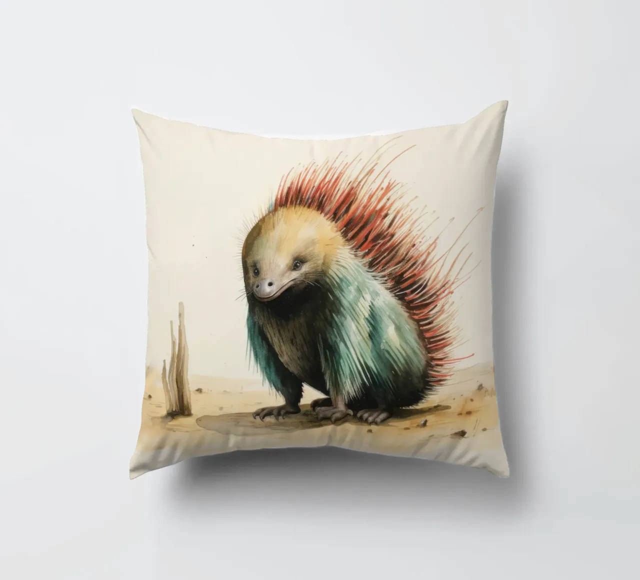 Echidna minimale 3 cuscino da Minimal Animal Art
