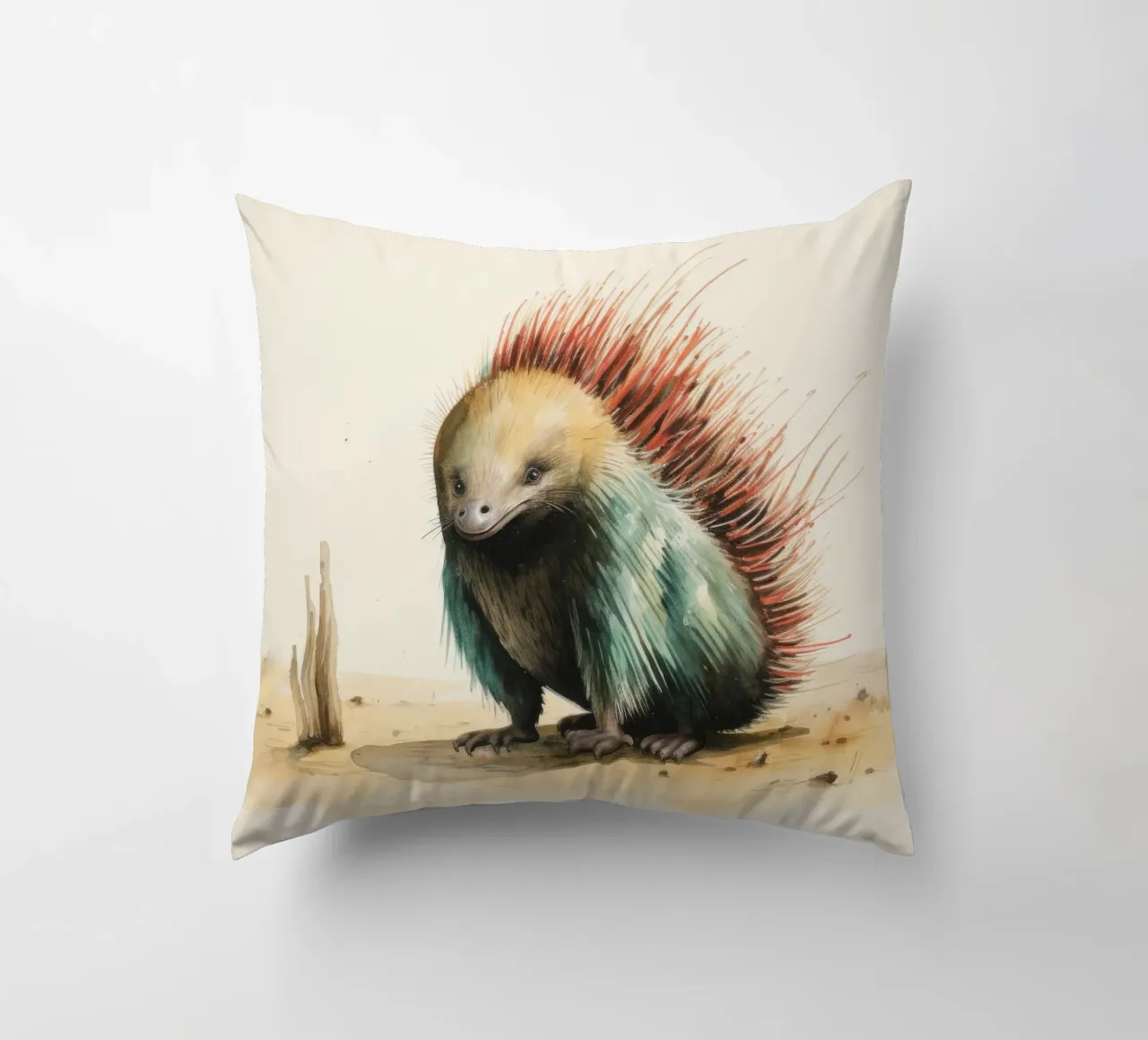 Echidna minimale 3 cuscino da Minimal Animal Art