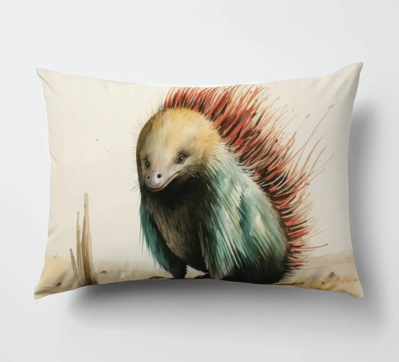 Echidna minimale 3 cuscino da Minimal Animal Art