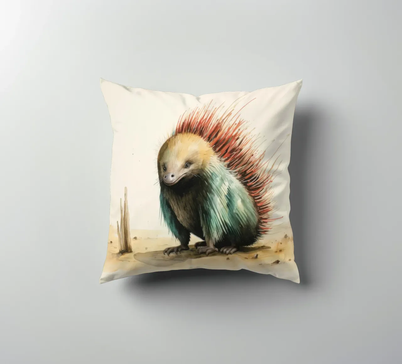 Echidna minimale 3 cuscino da Minimal Animal Art