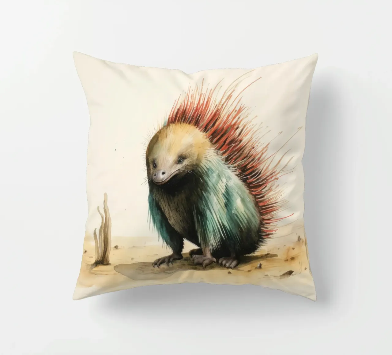 Echidna minimale 3 cuscino da Minimal Animal Art