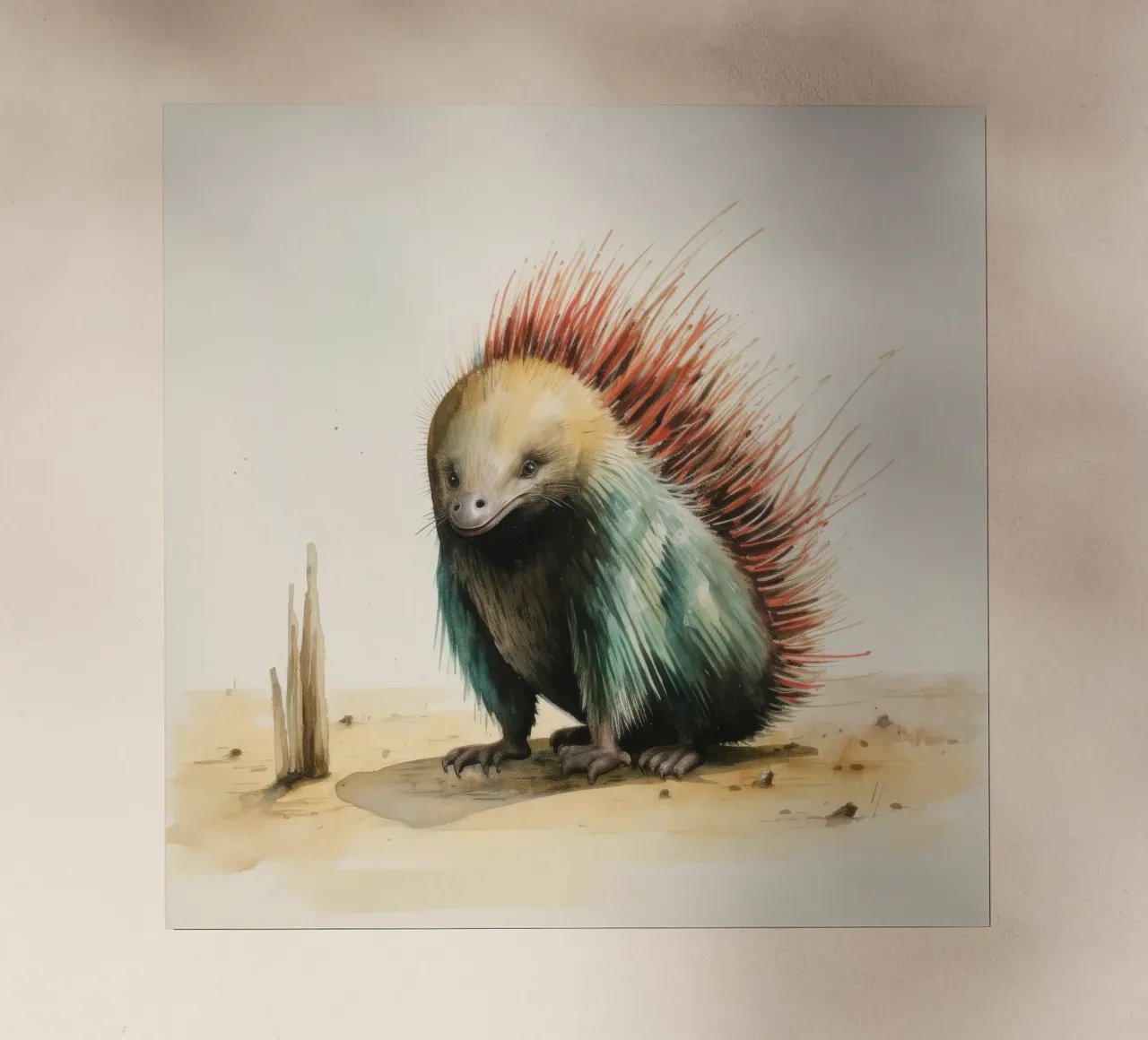 Echidna minimale 3 pellicola backlit da Minimal Animal Art