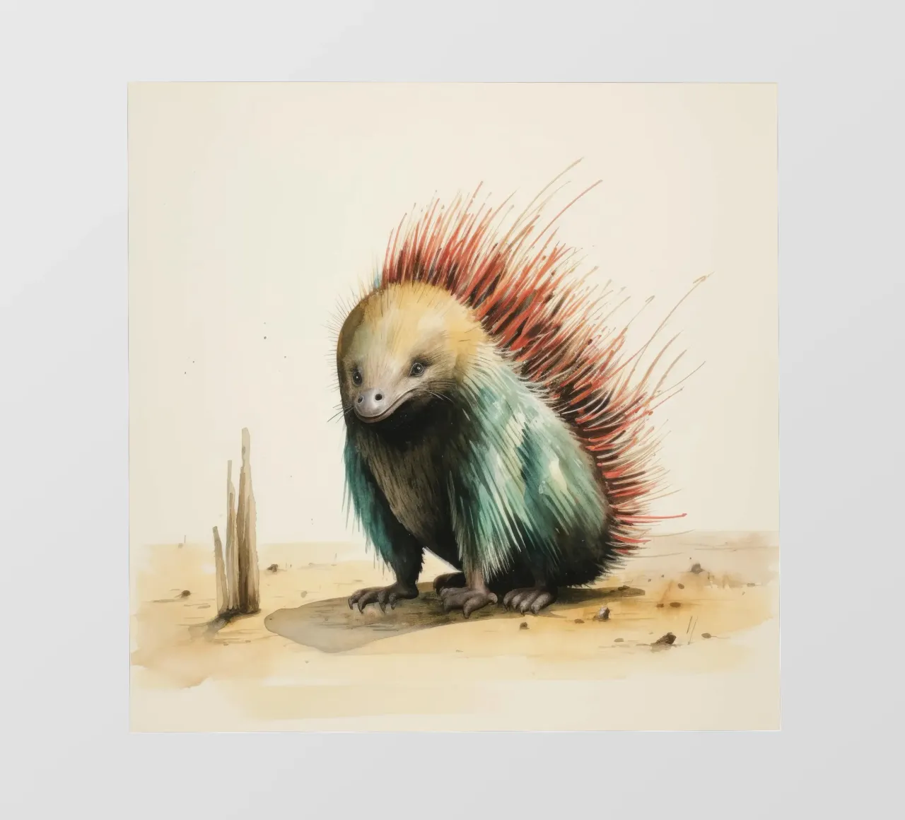 Echidna minimale 3 pellicola backlit da Minimal Animal Art