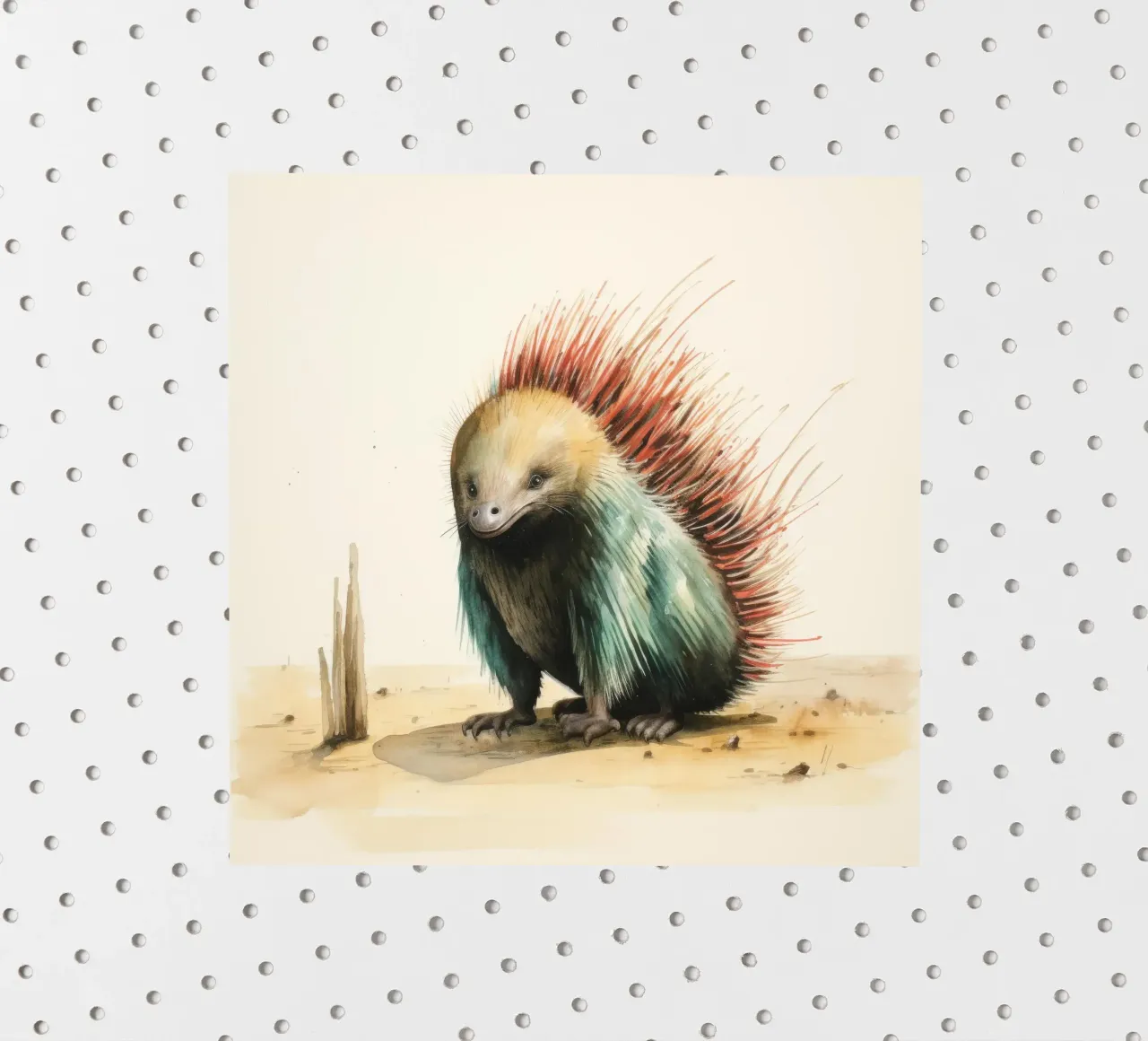 Minimal Echidna 3 sticker by Minimal Animal Art