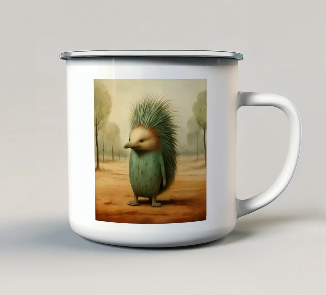 Echidna minimale 4 tazza in smalto da Minimal Animal Art