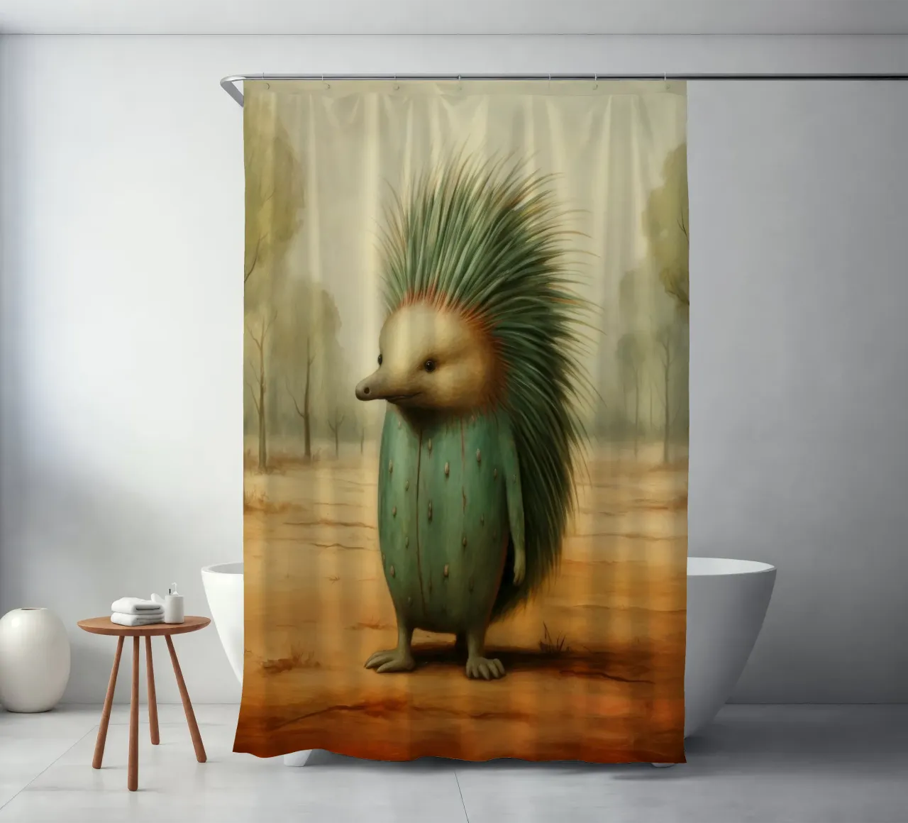 Echidna minimale 4 tenda da doccia da Minimal Animal Art