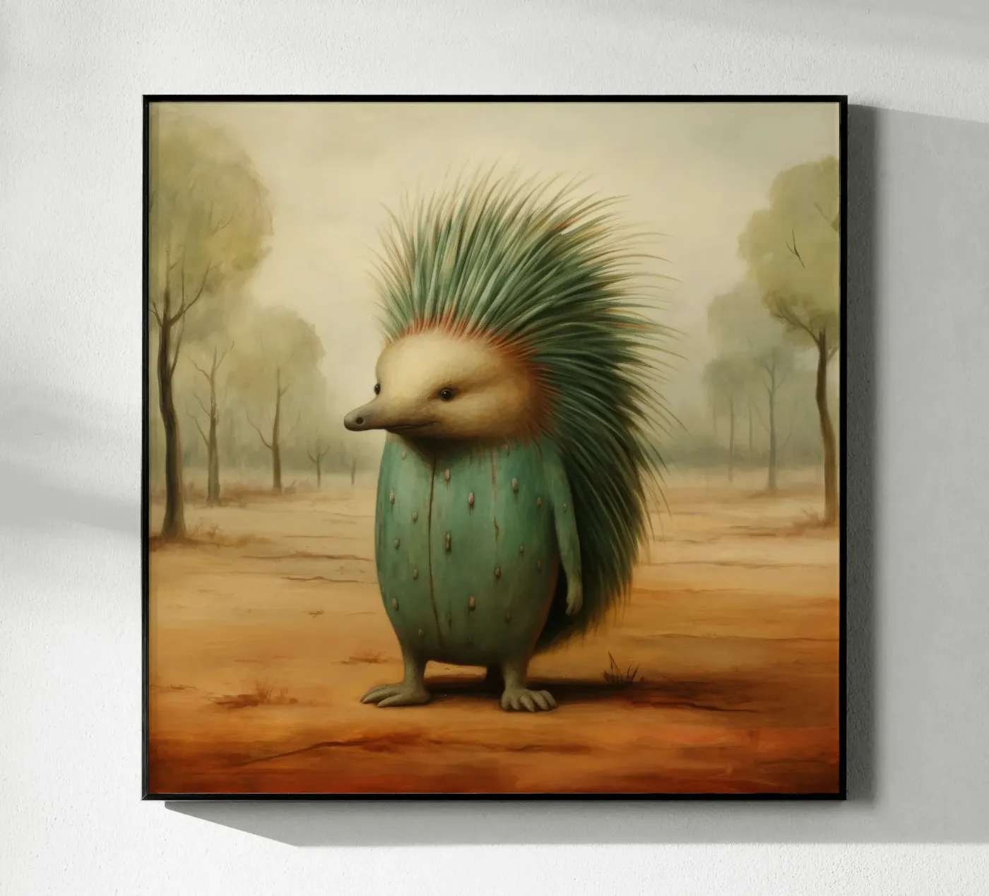 Minimal Echidna Acryl-Glas von Minimal Animal Art
