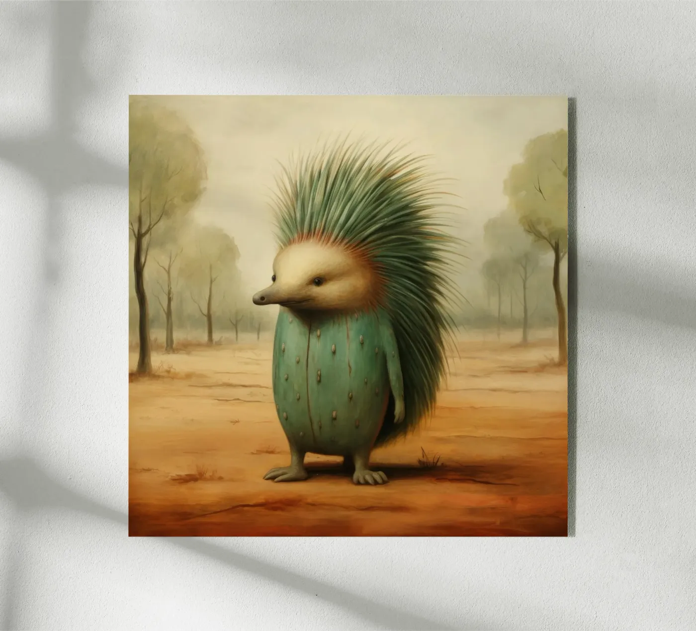 Minimal Echidna Acryl-Glas von Minimal Animal Art