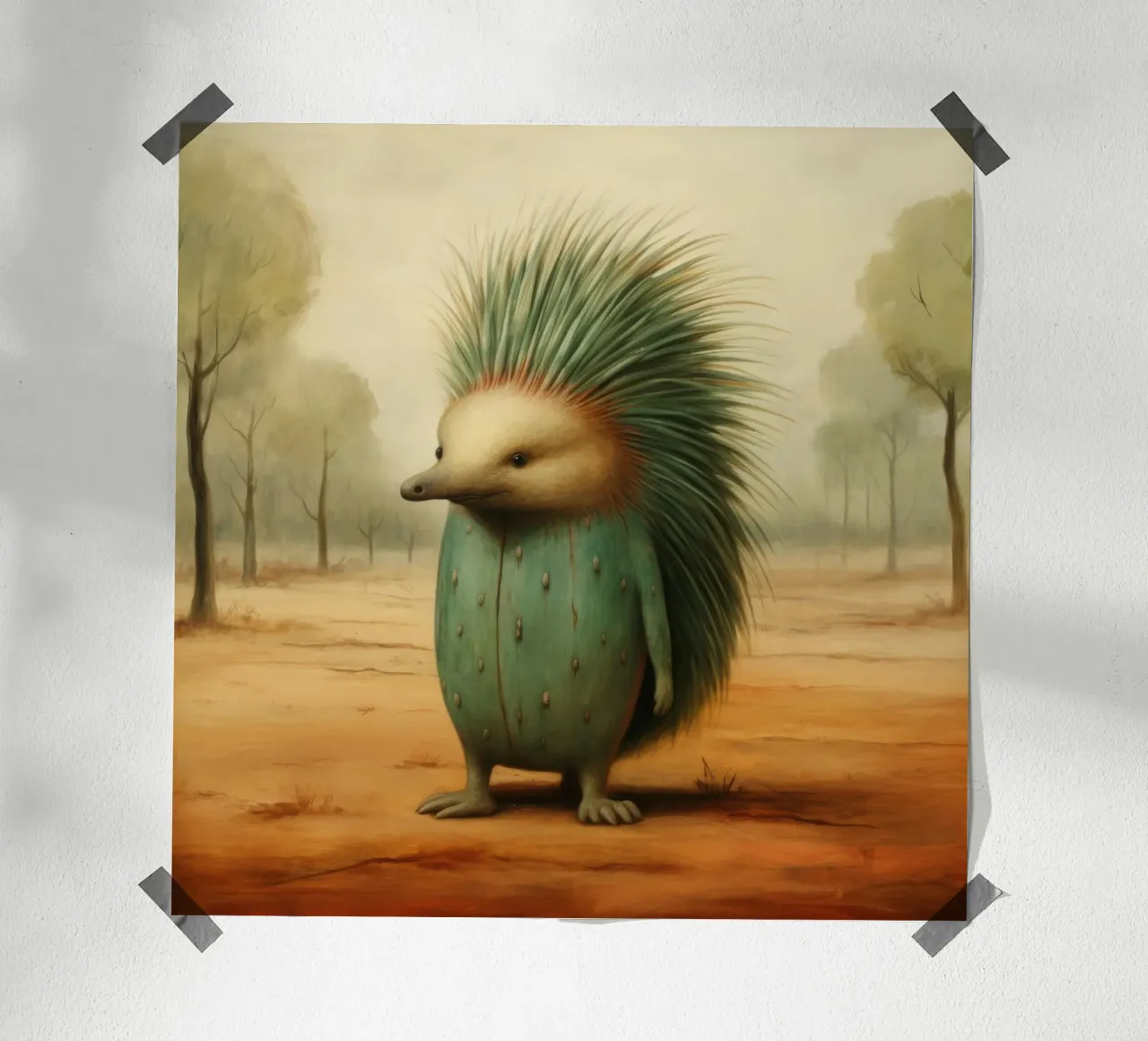 Echidna minimale 4 carta hahnemühle da Minimal Animal Art