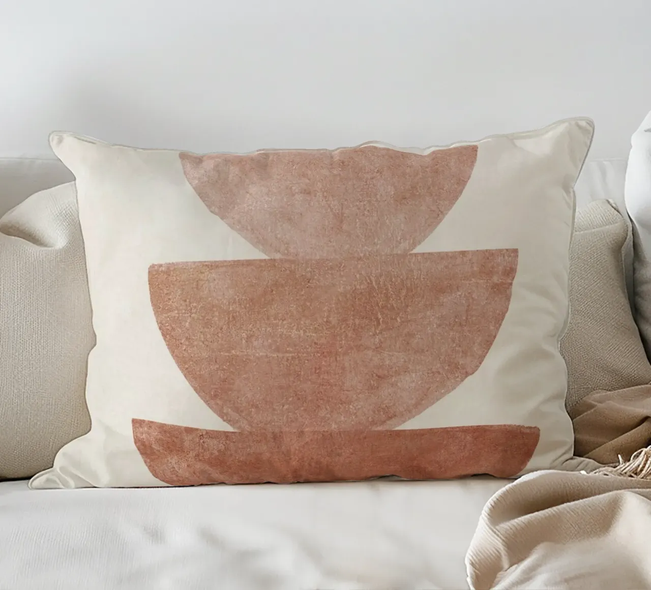 Boho Terracotta Shapes cuscino da apoloprints