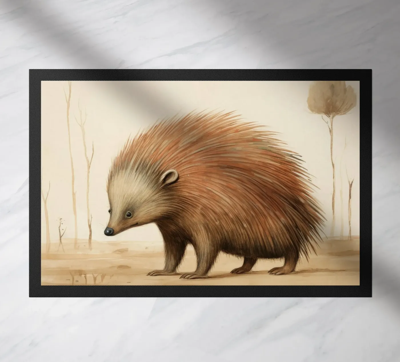 Minimal Echidna Fußmatte von Minimal Animal Art