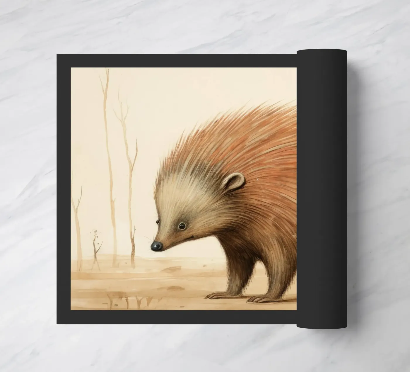 Minimal Echidna Fußmatte von Minimal Animal Art