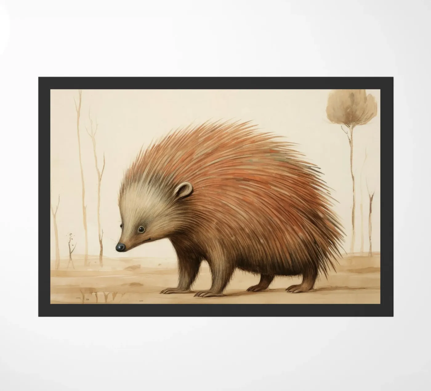 Minimal Echidna Fußmatte von Minimal Animal Art