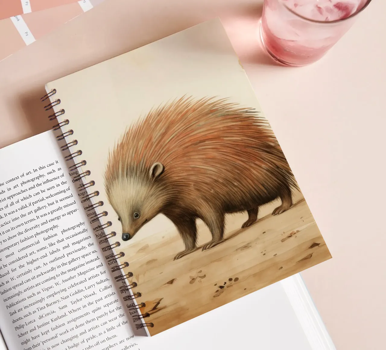 Minimal Echidna 1 spiral notebook by Minimal Animal Art