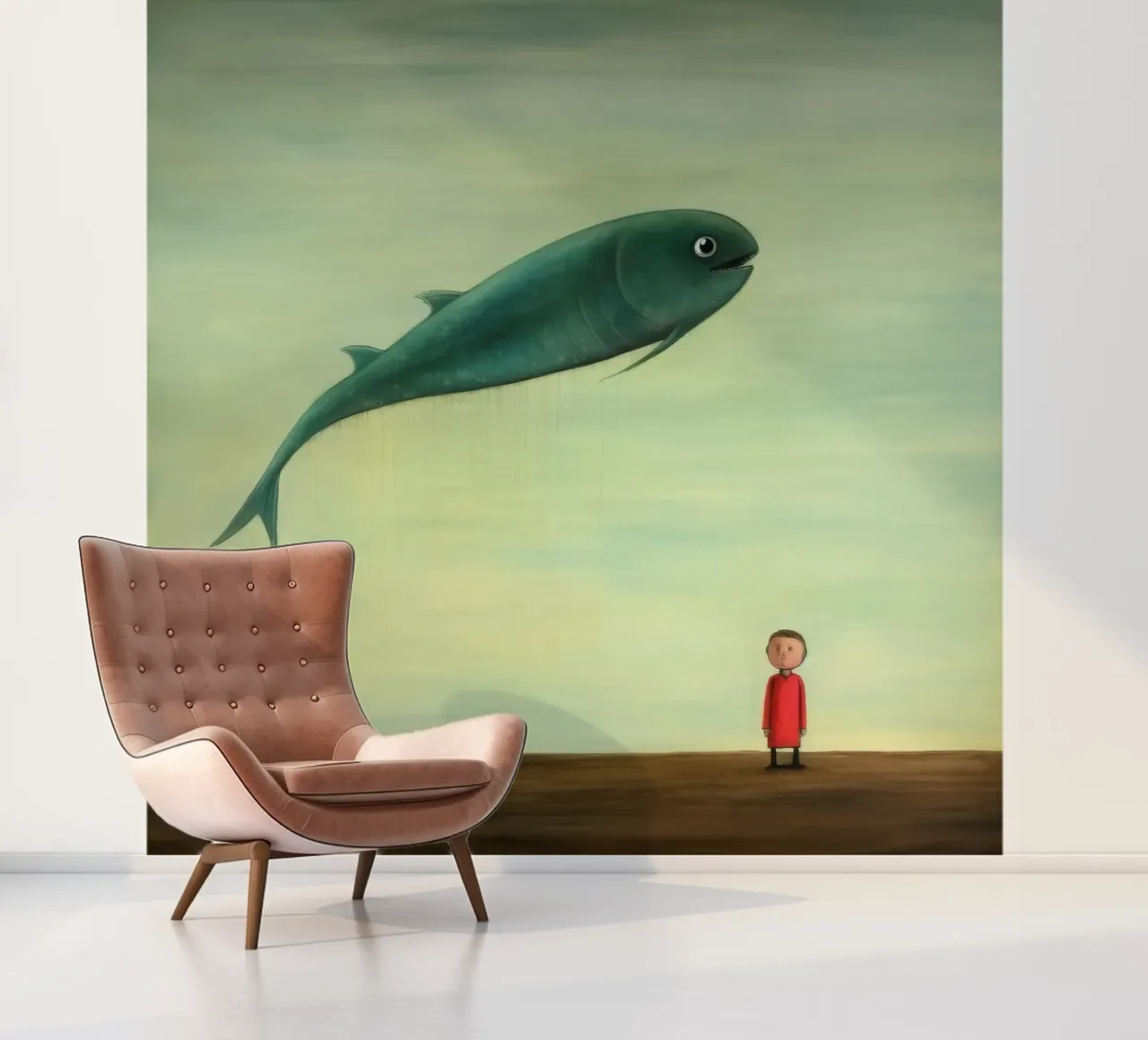 Minimaal paling fotobehang van Minimal Animal Art