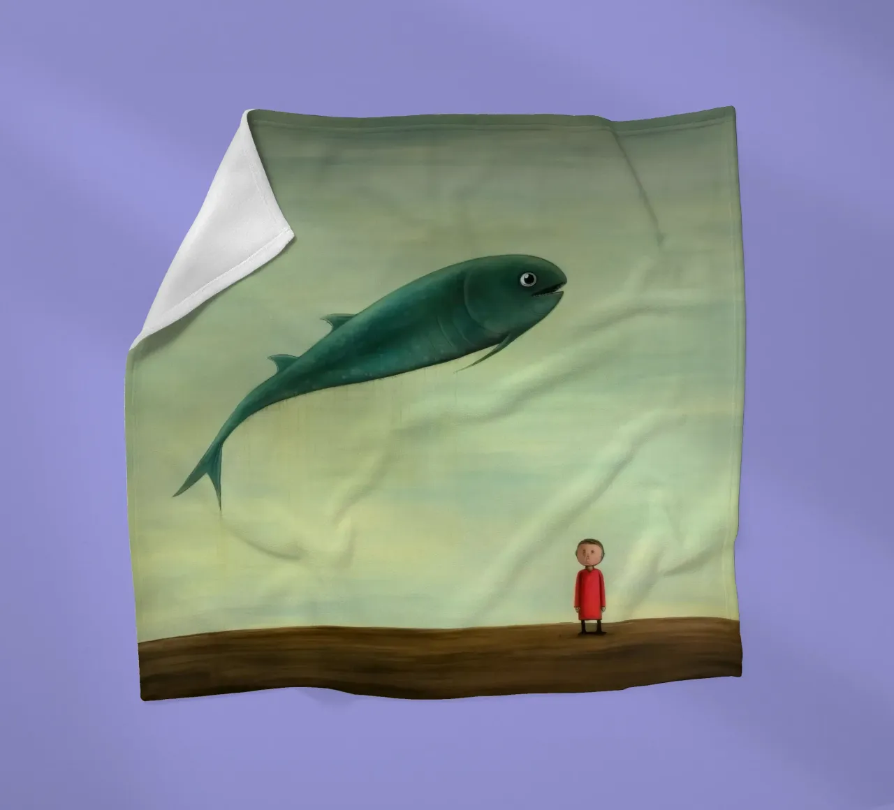 Minimaal paling fleecedeken van Minimal Animal Art