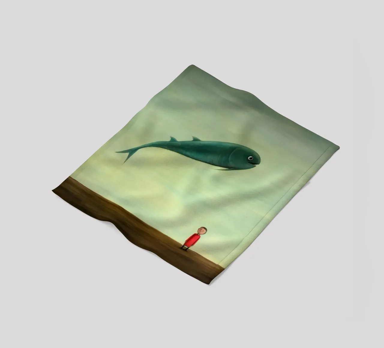 Minimaal paling fleecedeken van Minimal Animal Art