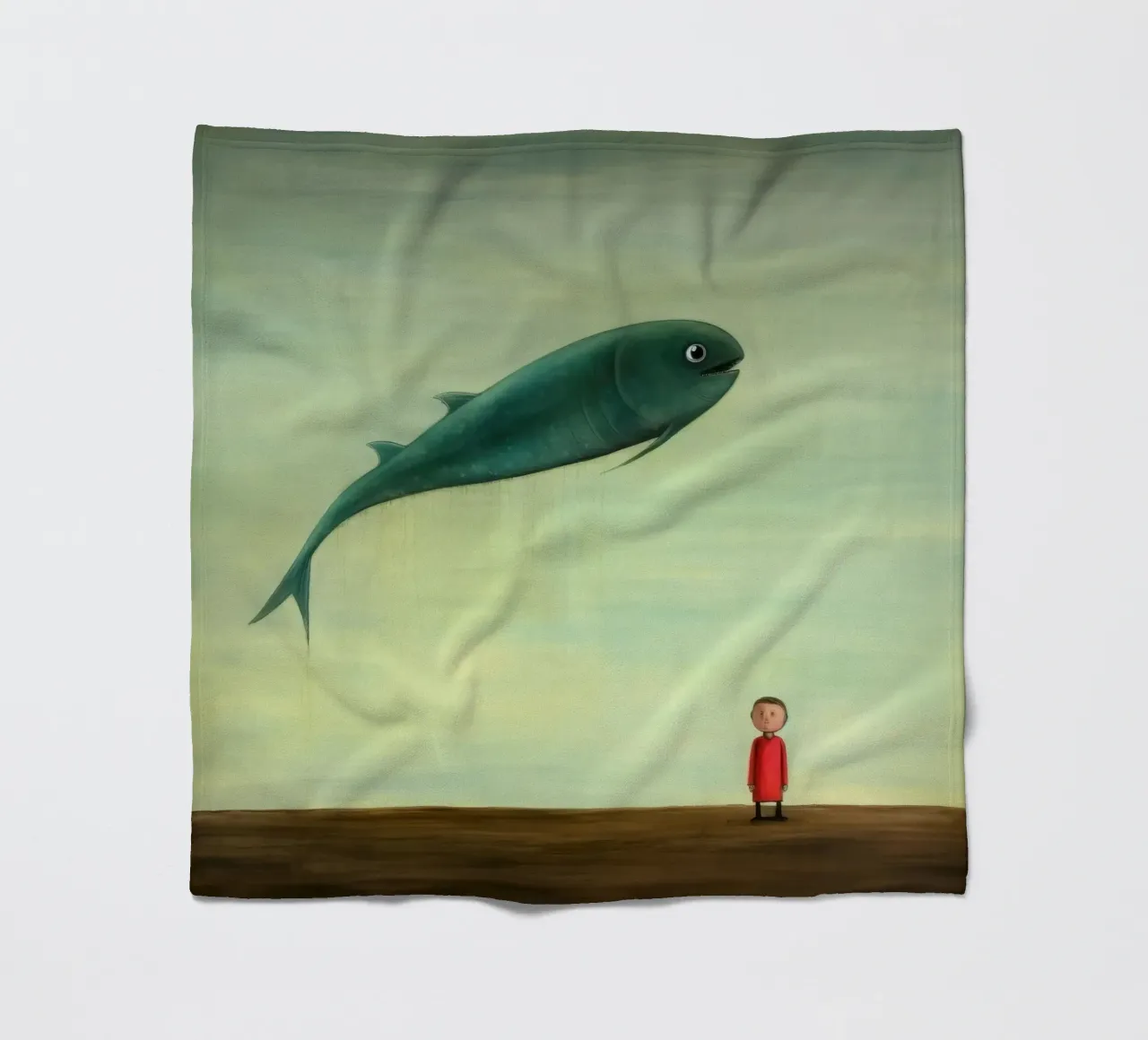 Minimaal paling fleecedeken van Minimal Animal Art