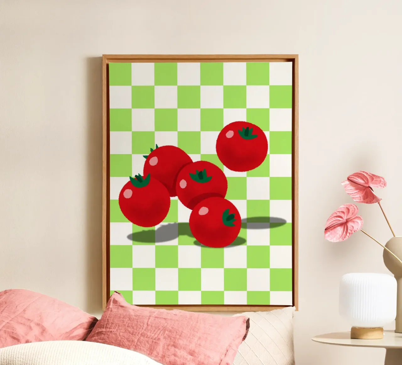 retro tomato tela con Cornice a cassetta da ramosashop