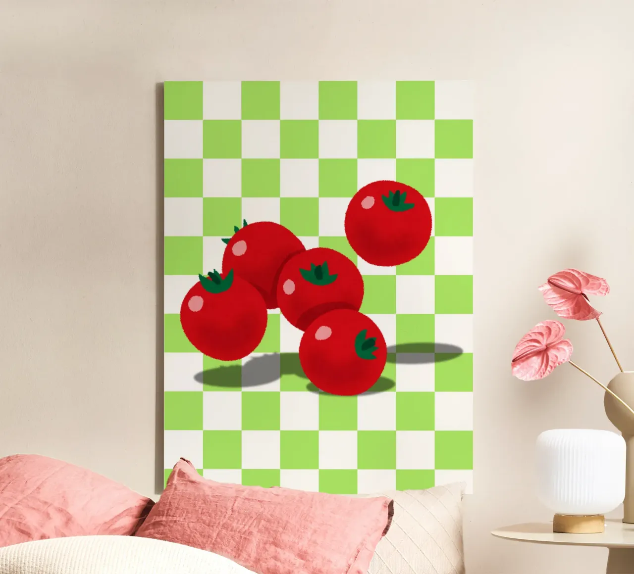 retro tomato tela con Cornice a cassetta da ramosashop