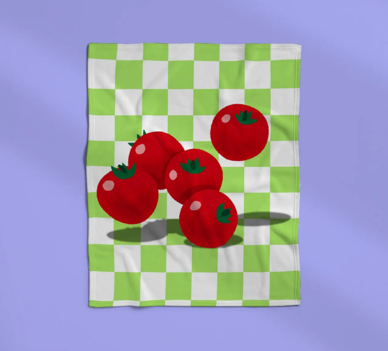 retro tomato coperta in pile da ramosashop