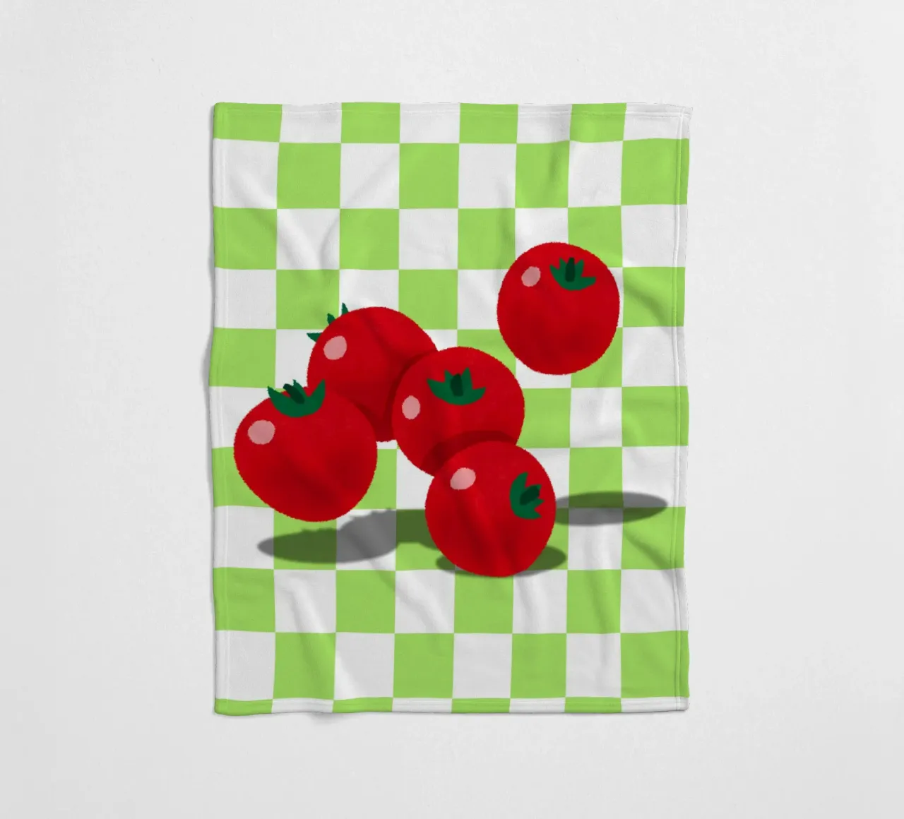 retro tomato coperta in pile da ramosashop