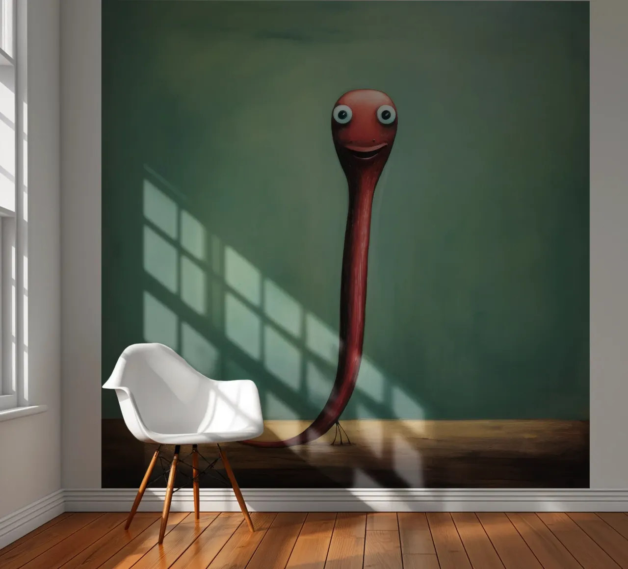 Minimaal Eel fotobehang van Minimal Animal Art