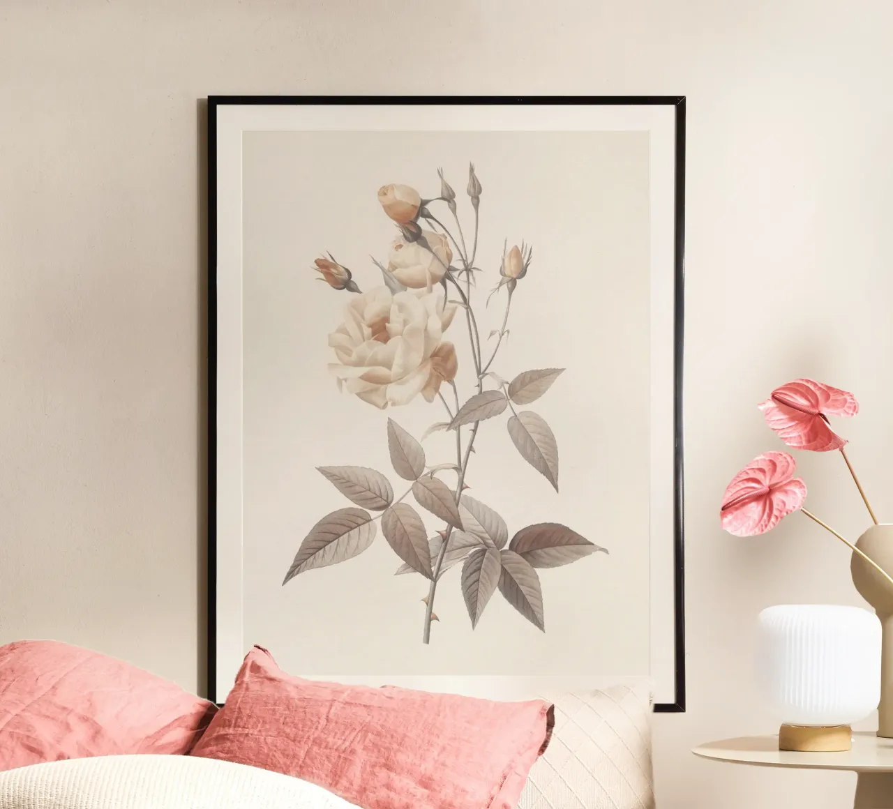 Golden Rose poster con telaio in legno da apoloprints