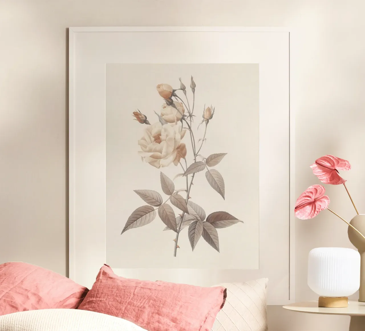 Golden Rose poster con telaio in legno da apoloprints