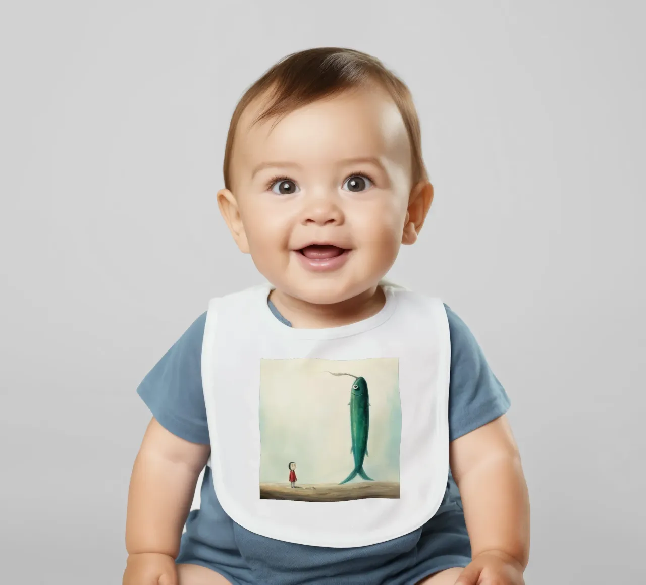 Minimal Eel baby bib by Minimal Animal Art