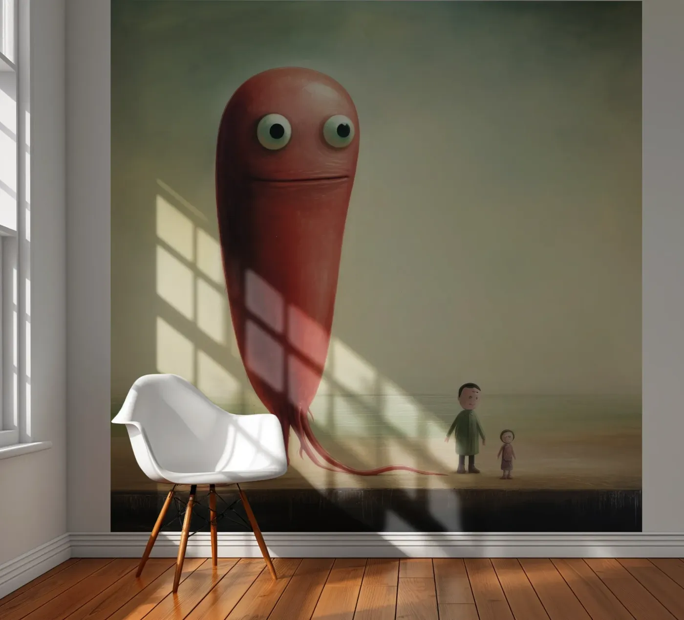 Minimaal paling fotobehang van Minimal Animal Art