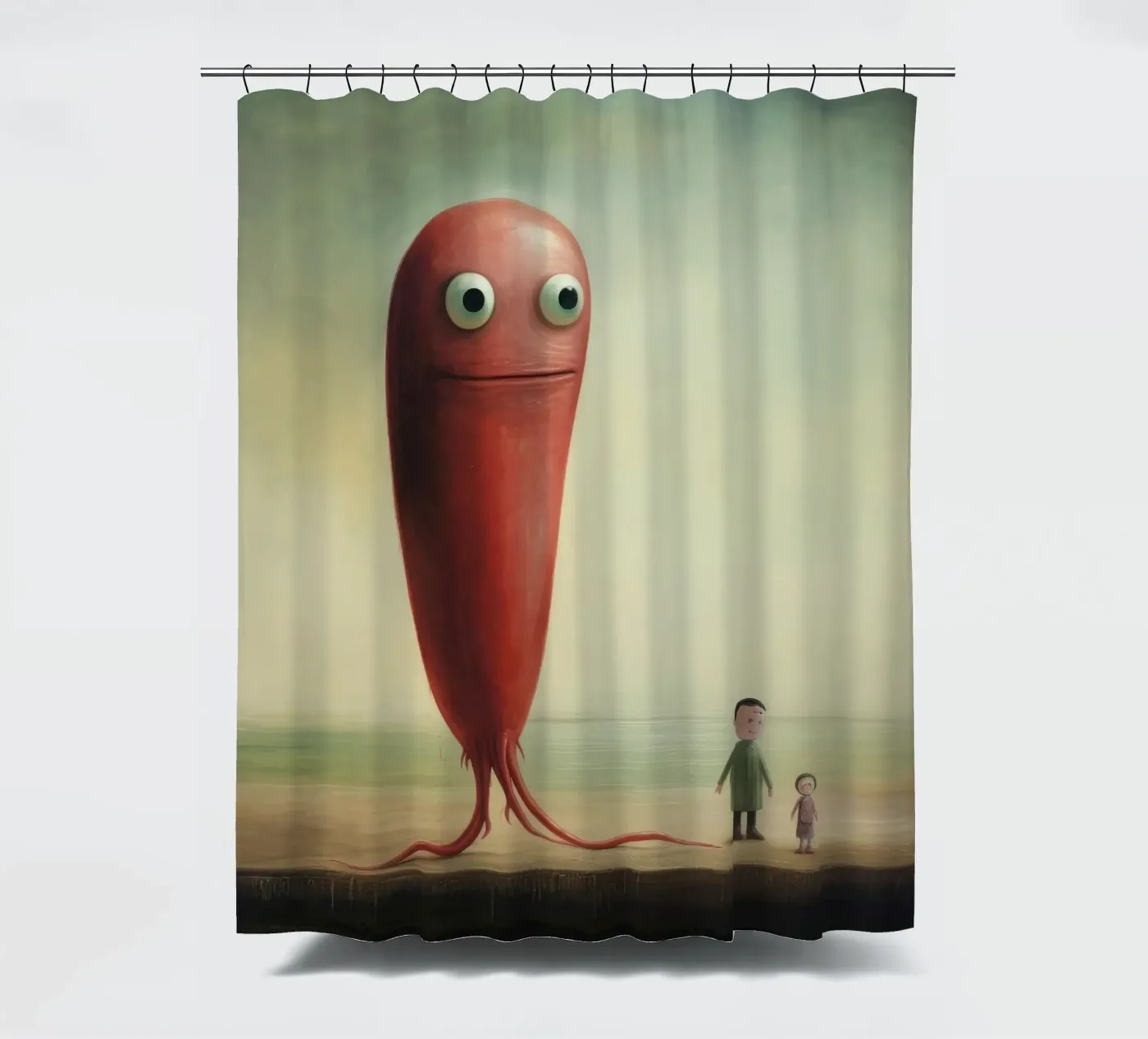Minimaal paling douchegordijn van Minimal Animal Art
