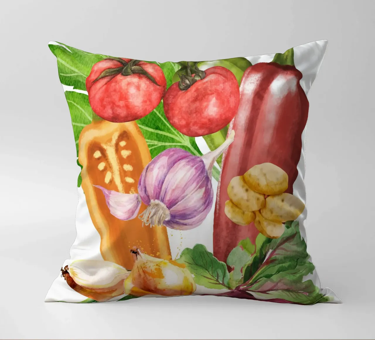 watercolor vegetables cuscino da ramosashop