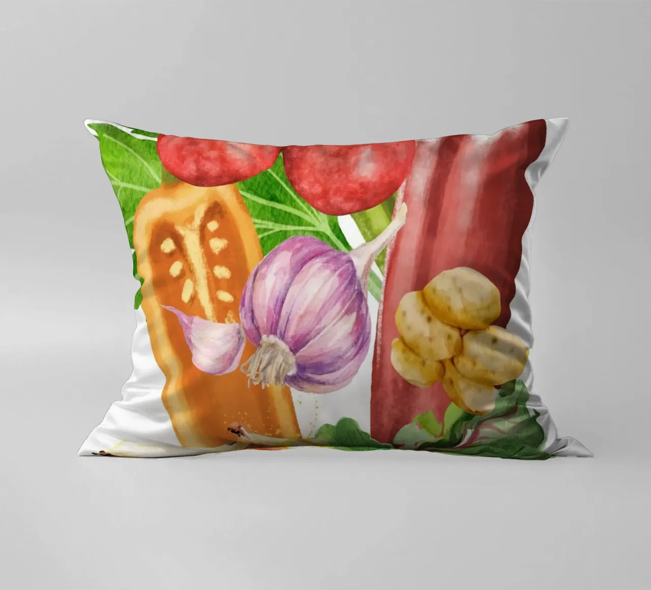 watercolor vegetables cuscino da ramosashop