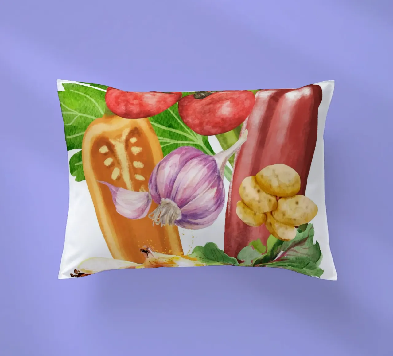 watercolor vegetables cuscino da ramosashop