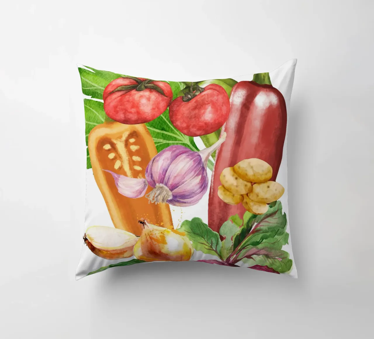 watercolor vegetables cuscino da ramosashop