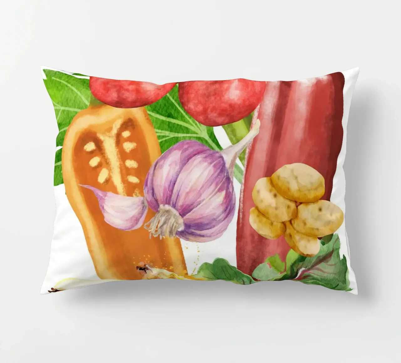 watercolor vegetables cuscino da ramosashop