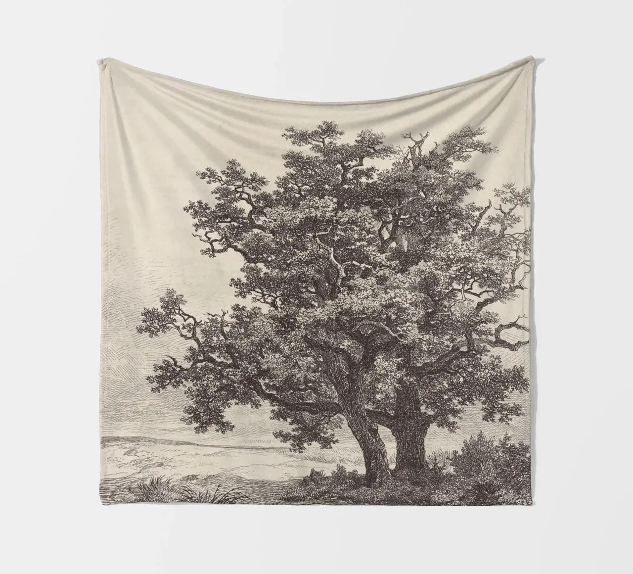 Tree with Stream Landscape coperta in pile da apoloprints