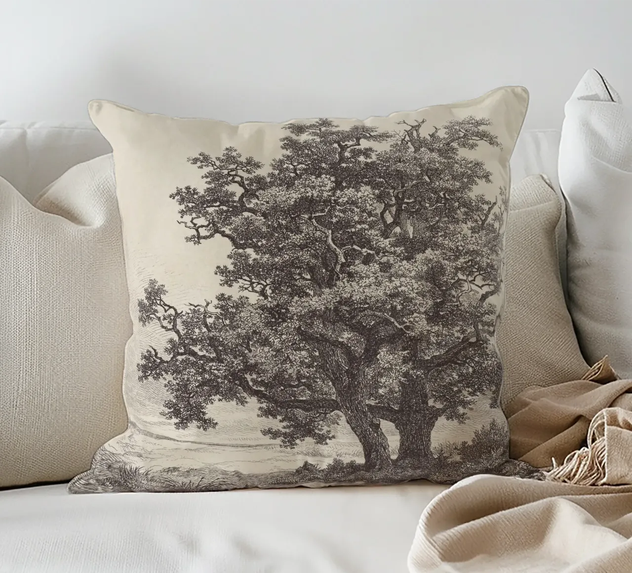 Tree with Stream Landscape cuscino da apoloprints