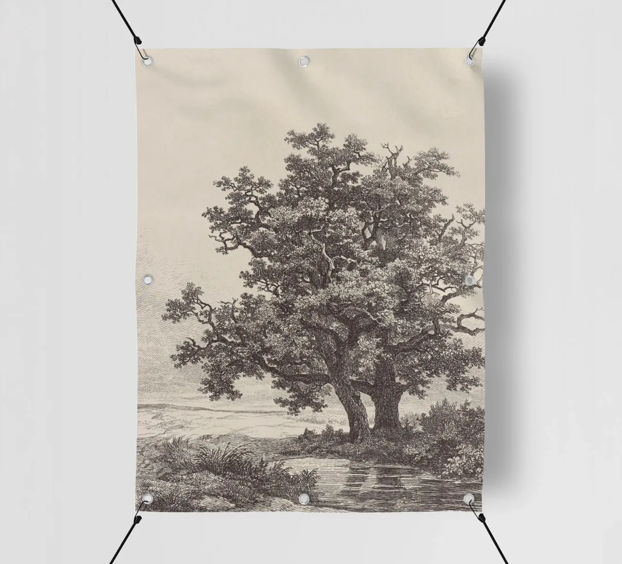 Tree with Stream Landscape telo in pvc da apoloprints