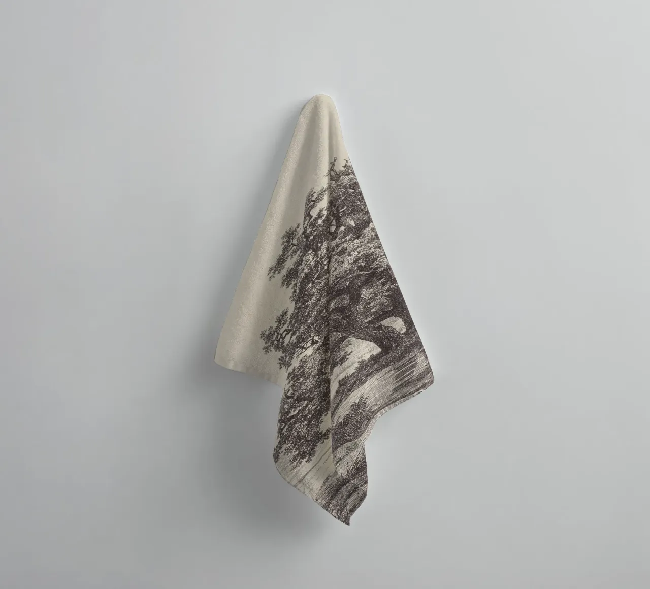 Tree with Stream Landscape asciugamano da bagno da apoloprints