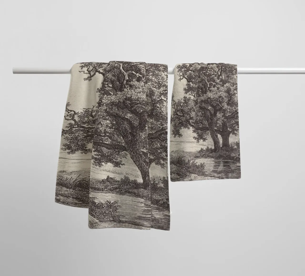 Tree with Stream Landscape asciugamano da bagno da apoloprints