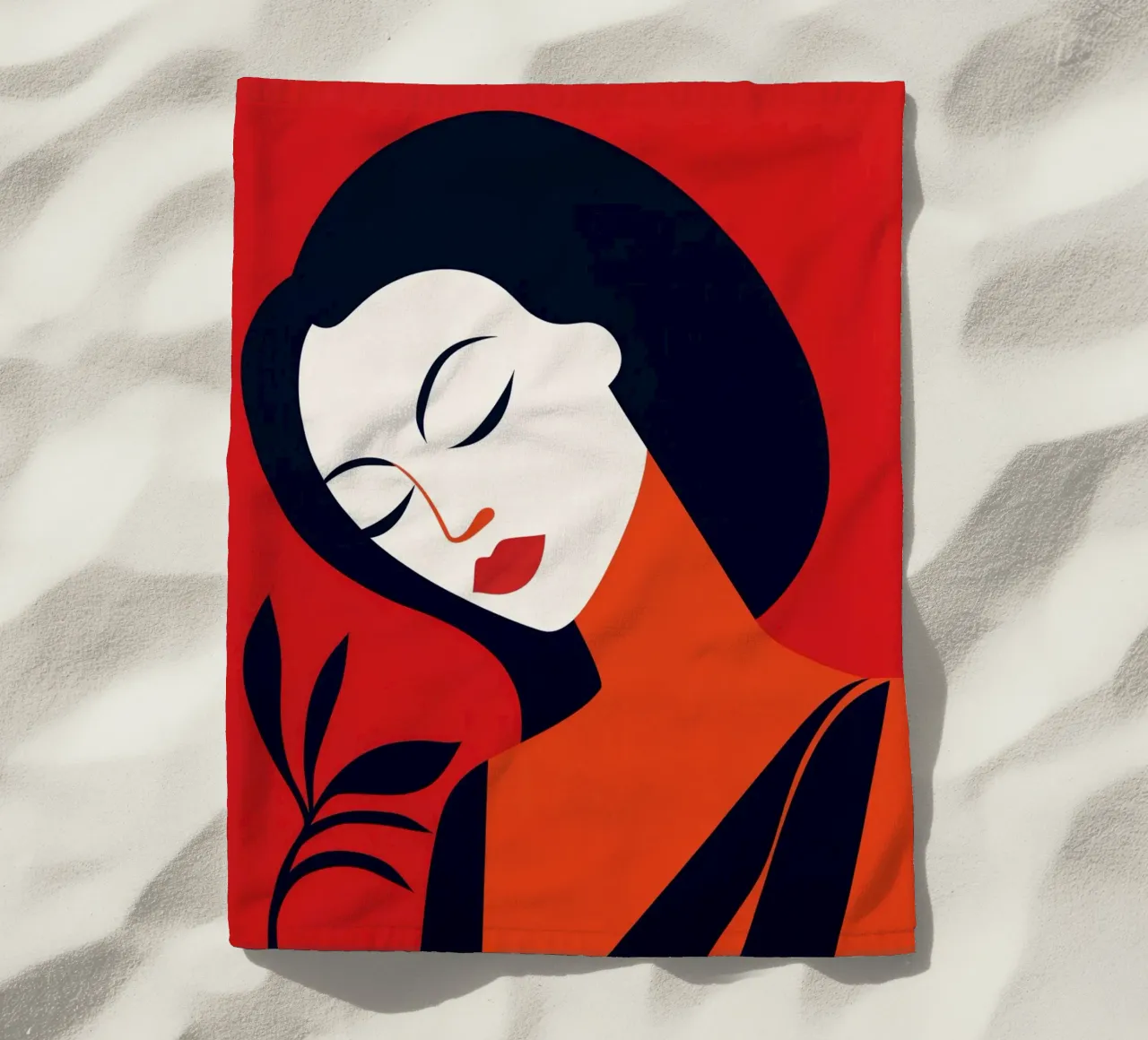 Femme Fatale tutta in rosso | All in red telo mare da Autofocus